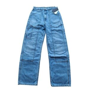 New Re/Done Redone Super High Workwear Jeans 28 Wasted Indigo